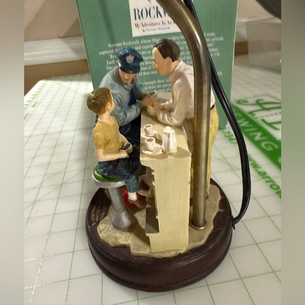 New in Box 70s Norman Rockwell "The Runaway" Vintage Table Lamp Collectible l - Picture 5 of 16